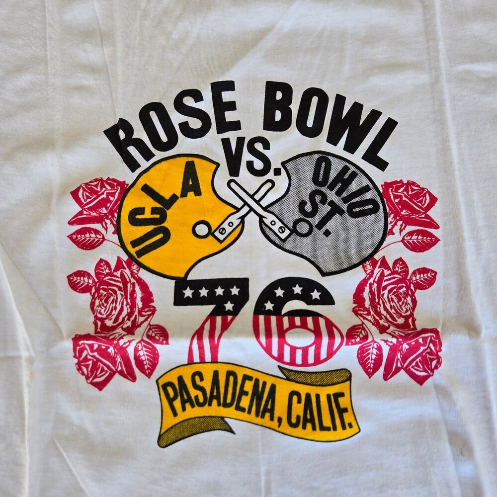Vintage UCLA 1976 Rose Bowl Ohio State Football T shirt NCAA Rare LARGE